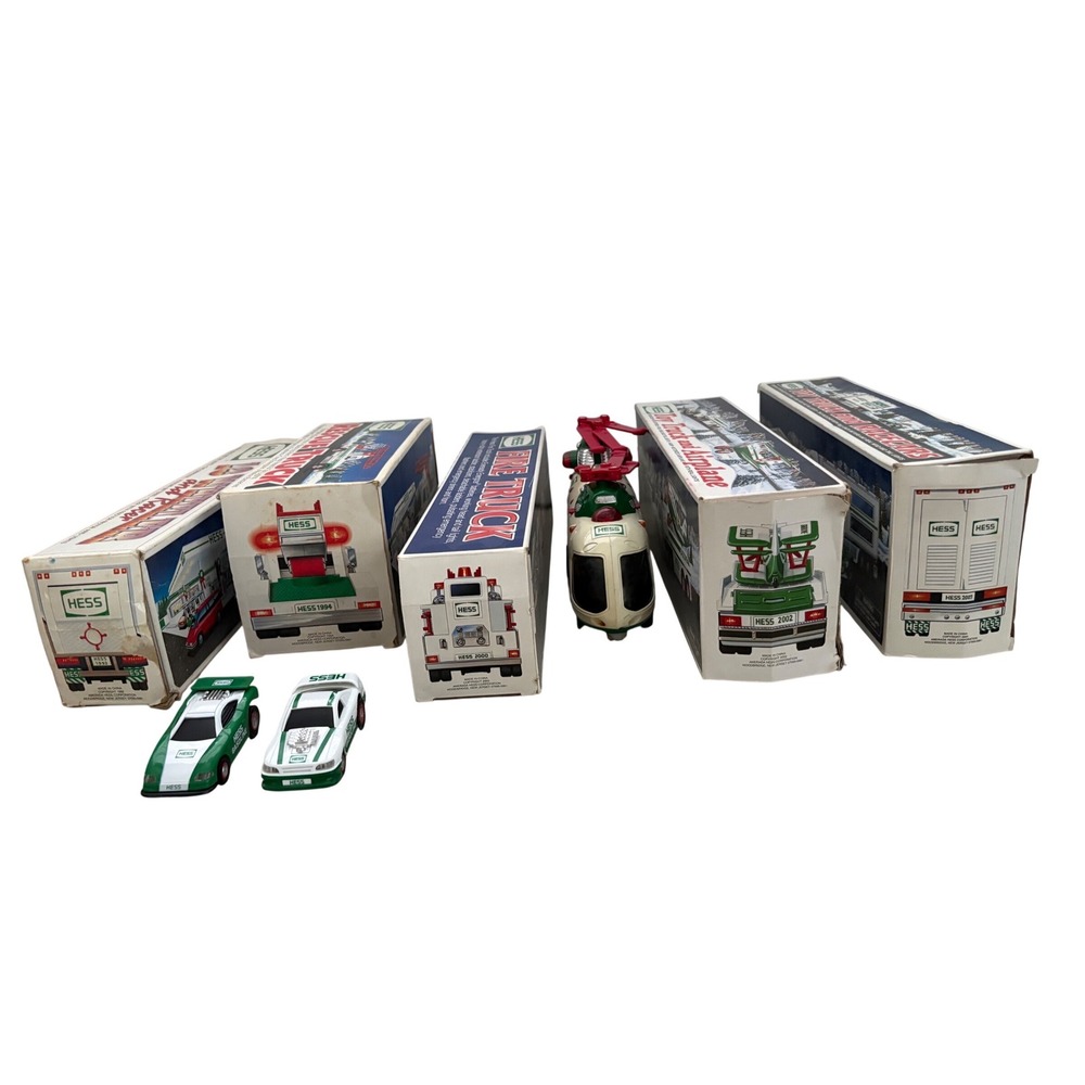 VTG Hess Toy Truck Lot 1992-2003 Rescue Fire Truck Airplane Racecars with Boxes